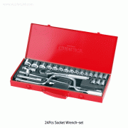 Cat. No DescriptionT oSales : by the Nearest Distributors. Call Center : Head Office 080-008-3000, Daejeon 080-008-9009, Int`l +82-2-9675235Tool , Wrench24Pcs Socket Wrench-set, Highest QualityWith Portable Steel Case, Meet the Standards ISO/JIS, 24 종 소켓렌