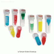 Micrewtube® PP Tamper-Evident 0.5~2㎖ Sterile Microcentrifuge Tube, with O-ring Seal Screwcap, AutoclavableMulti-use for Cryo. Vial & Centrifuge Tubes, White Printed Graduation, 17,000 rcf, -190℃~+121℃, 기밀유지 안전 마이크로 튜브