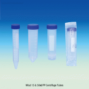 Wisd 15 & 50㎖ PP Centrifuge Tube, Ideal for Sample Storage and Transport, Conical & Self-standing BottomBulk·Individual·Racked Type, with Marking Area & Graduated, Autoclavable, PP 원심관