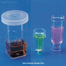 Kartell® Blood Sample Cup & Vial for Auto Blood MeasurementsDisposable, Made of Crystal Clear Polystyrene(PS) , 혈액 분석 장비용 샘플 바이알 & 컵