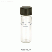 Wheaton® 4㎖ Dilution Vial, with Blue Line at 3㎖ Level & Rubber Lined Cap, Φ15×48mmDilution 바이알, 캡포함