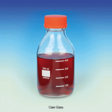 SciLab® Eco Soda-glass Multiuse Reagent/Sample Bottle, with PP DIN/GL45 Basic Screwcap, Graduated, 100~2,000㎖ Non-autoclavable, Cap has a Built-in Wedge-shaped Sealing Ring, with PP Pour-Ring, 다용도 GL45 스크류캡 바틀