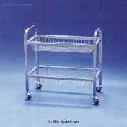 SciLab® Stainless-steel Carts, with Wire-Shelves/-Basket with Stop-On Casters, 와이어 선반 / 바스켓식 카트