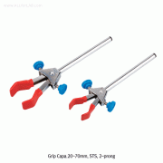 2-prong Double Adjust Extension Clamps, Grip Capa. 20~70mm made of Stainless-steel, Two-way Fasteners Type, 2-가닥형 양방향 각도 조절형 클램프