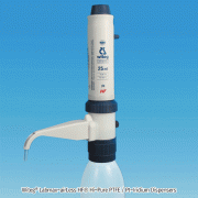 Witeg® High-grade Labmax-airLess HF® Hi-Pure PTFE / Pt-Iridium Dispensers, for Hydrofluoric Acid without Bottle, Liquids-contact Only with PTFE/Platinum Iridium, Safety-Lock, 불산 / 강산용 디스펜서