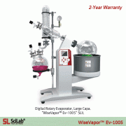 SciLab® 5 Lit Digital Rotary Evaporator “WiseVaporTM Ev-1005”, Large Capacity with Digital Controlled Stainless-steel Bath 99℃, Electric Lift Bath, Vertical-type, 20~140 rpm, 대용량 회전식 증발 농축기