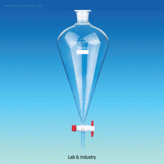 SciLab® 2-/3-/5-Lit Squibb Separatory Funnels, with PE-stoppers with up to 6mm Bore of PTFE-plug, DURAN Borosilicate Glass 3.3, 대용량 분액깔때기, 랩 & 산업용