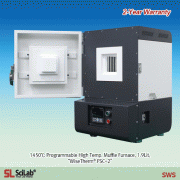 “WiseTherm® FSC” 1,450℃ Programmable High-Temp. Muffle Furnaces, Exposed Heating Elements-type with SIC Heater, Digital PID Control, Short Heat-up Time, 2-Side Heating, without Ceramic Fiber Plate, 1.9~22 Lit 고온 디지털 전기로, 디지털 PID 컨트롤 시스템, 2면 가열 방식