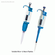 Microlit® Variable Micro- & Macro-Pipettes, Fully Autoclavable, 0.2?1000㎕, 5 & 10㎖ with Digital Display, Wide Pipette Tip Compatibility, CE/ISO/DAkkS/IAF Certified, 가변형 마이크로- & 매크로-피펫터