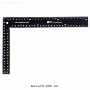 SB® Black Metric Square Ruler, W300×L200mm with Matt Black Painting, Heat Treatment, Durability, 직각자