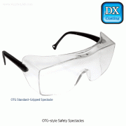 3M® OTG-style Safety Spectacles, Clear, One-piece Molded PC Lens / Frame / Side shield & DX®-Coated with Spatular Temples, Anti-Chemical / -Fog / -Scratch / -Static / -UV 99.9%, 안경위에 겹쳐쓰는 다용도 보안경