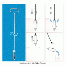 Burkle® Stainless-steel Silo Picker Sampler, Φ50mm, L130cm Ideal for Taking Bulk Goods from Silos, Extendable Insertion Depth Up-to 350cm, 채집형 싸이로 샘플러