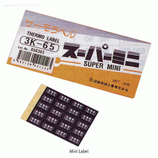 Jayu® Super Mini Thermo-Labels, 3-Steps, 40~150℃, ±2℃ Ideal for Measuring Temp. of small parts, Element : Φ1.5mm, 6.5×11mm, 미니 표면 온도측정지