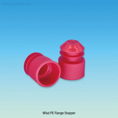 Wisd PE Flange Stopper, for Centrifuge- / Culture- / Test- Tubes, for O.D 12~16mm with Hollow Top, Good for Chemical Resistance, PE 플렌지 스토퍼