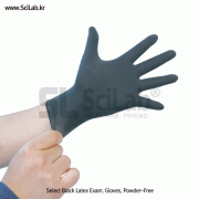 Uni Gloves® Select Black Latex Exam. Gloves, Textured, Medical Premium Grade<br>Select 블랙 라텍스 실험장갑, Powder - Free, 엠보싱 처리, Premium Grade AQL 1.5