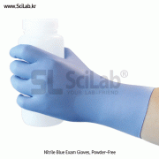 Uni Gloves® Nitrile Blue Exam Gloves, Powder-Free, Textured, Medical Premium Grade<br>니트릴 장갑, Powder - Free, 엠보싱 처리, Premium Grade AQL 1.5