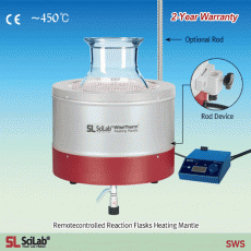 SciLab-brand® Remotecontrolled Reaction Flasks Heating Mantle, Bottom Outlet-type, 450℃, 2, 000㎖~50Lit. with Nickel Chrome Heating Element, K-type Thermo-sensor Integrated, with Certi. & Traceability, Option-Controller 반응조용 히팅맨틀, 반응조 라운드 플라스크용, K-type 온도센