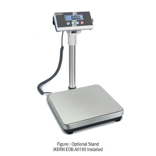 Kern® [d] 10 & 20g, max.35 & 60kg Compact Veterinary Scale “EOB”, Stainless-steel Plate 315×305mm<br>With Wall Mount Display, Device·Non-slip Rubber Mat·Working Cover, 수의과(동물병원)용 저울