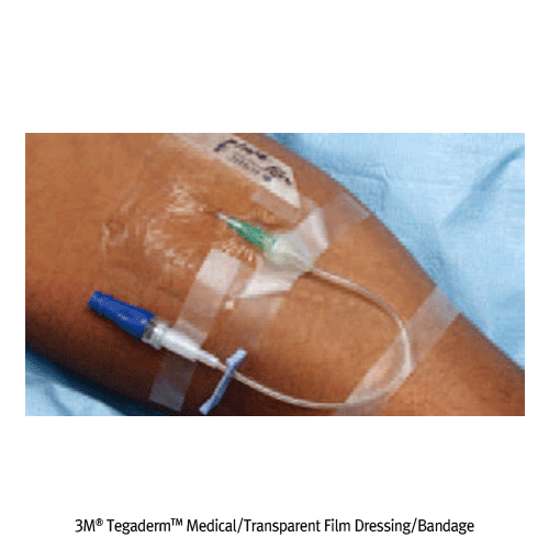 3M® TegadermTM Medical Transparent Film Dressing/Bandage, Frame Style, Easy Monitoring of Wounds, Medicaluse<br>For IV Catheter and Percutaneous Devices Securement, Hypoallergenic, Waterproof, Versatility, 병원용 투명 방수 필름 드레싱/밴디지