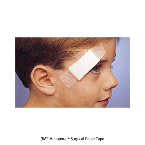 3M® MicroporeTM Surgical Paper Tape, White, Hi-Breathable, Hypoallergenic, w1.27~5.08cm, L9.14m Roll, Medicaluse<br>Taping at Fragile & Risk Skin, 병원용 가장 범용 의료 종이 반창고, 저자극성/통기성