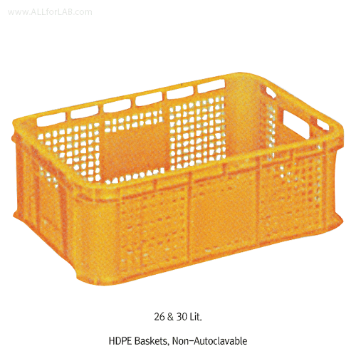 National® Heavy-duty Drain Basket, PPC/HDPE, 10~30 Lit<br>Ideal for Food, HDPE 105/120℃, PPC 100℃ Stable, <Korea-Made> 통기/배수형 강력 바스켓