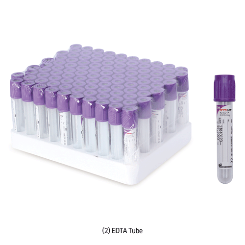 BD® Evacuated Blood Collection Tube, Ideal for Clinical Chemistry·Hematology·lmmunology Analysis, Medicaluse<br>Composed of Sterilized Vacuum Tube·Holder·Multi Sample Needle, for Quick and Hygienic Blood Collection, 진공채혈관