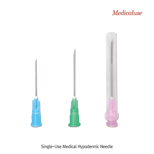 Single-Use Medical Hypodermic Needle, Stainless-steel, 21~27 Gauge, Medicaluse<br>E.O Steriled, Individual Pack, <Korea-Made> 일회용 멸균 주사침·일반 주사침