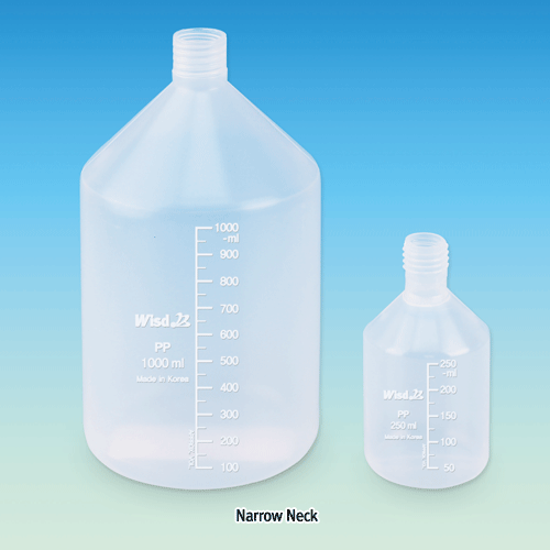 WisdTM DIY Piercing PP MeasureTM Bottle·Opentop Cap·Septa, for All DIN GL25·32·45 Threads, 100~1,000㎖<br>Excellent for Multiple Injection & Chemical Resistance, 125/140℃ Stable, Autoclavable, 피어싱-PP바틀·오픈탑 캡·셉타