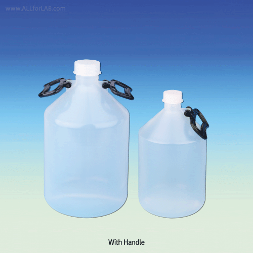 VITLAB® 5 & 10 Lit PP DIN-GL Screwcap Bottle, with Comfort Handle, Autoclavable<br>Good Chemical/Heat Resistance, 125/140℃ Stable, <Germany-Made> 핸들바틀 5 & 10 Lit