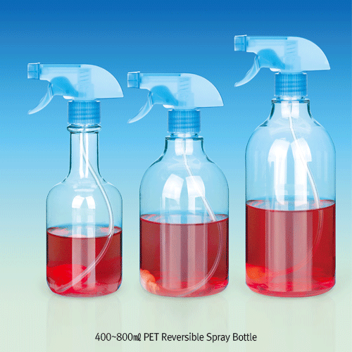 400~850㎖ PET Reversible Spray Bottle, High Transparent<br>Suitable for liquids Spray, PET 분무기, 어떤위치(거꾸로)로도 분주 가능