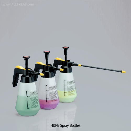 Burkle® HDPE Spray Bottle, with Pressure Atomizer, Φ0.6mm Nozzle, 1,500㎖<br>Ideal for Disinfection·Cleaning·Chromatography, <Germany-Made> 강력 압축 분무기