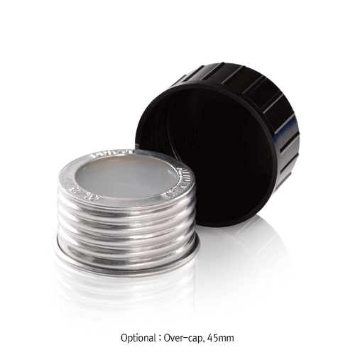 DURAN® GL45 Aluminium Open- or Closed-top Screwcap, Excellent Heat Resistant, up to 260℃<br>Ideal for Alternative to Plastic Screwcaps, Autoclavable, GL45 알루미늄 스크류캡, 오픈탑 or 클로즈탑