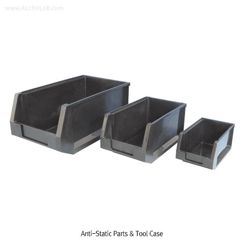 Brain® Anti-Static Parts & Tool Case, PS, -10℃+70/80℃<br>Made of Conductive Black PS, 정전기 방지형 부품 및 공구박스