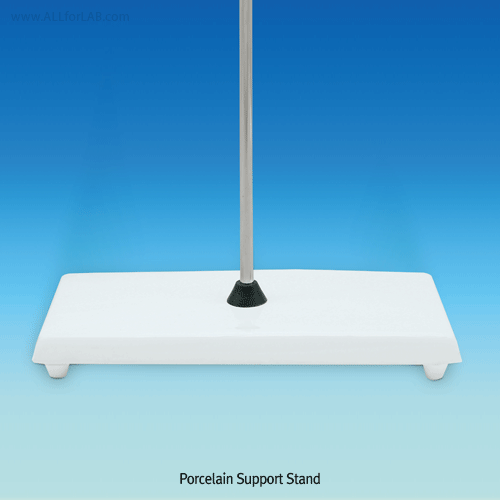 Porcelain Support Stand, Rectangular, Good for Burette·Funnel &c.<br>With Center-hole for Rod Φ10×h650mm, 4각 자제 뷰렛 스탠드