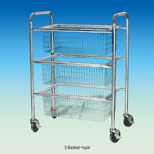 Utility Stainless-steel Cart, with 1~8 Wire Basket<br>Ideal for Drying, Storage, and Transfer, 건조·보관·운반용 다용도 카트