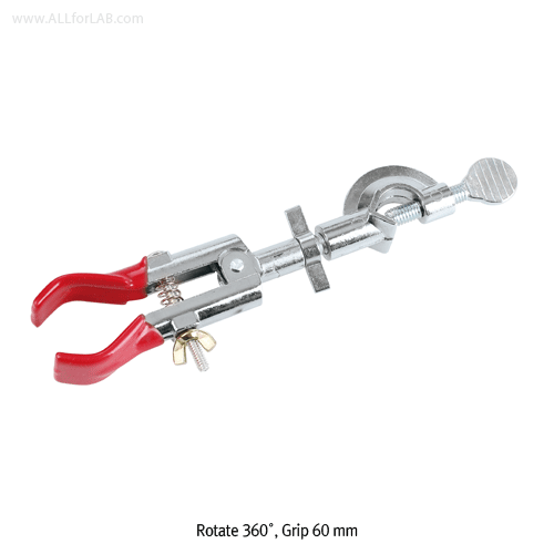 2-prong Single Adjusted Swivel Clamp & Holder, Grip 60mm<br>Ideal for Circular and Irregular Object, Angle Adjustment-type, 회전형 클램프와 홀더