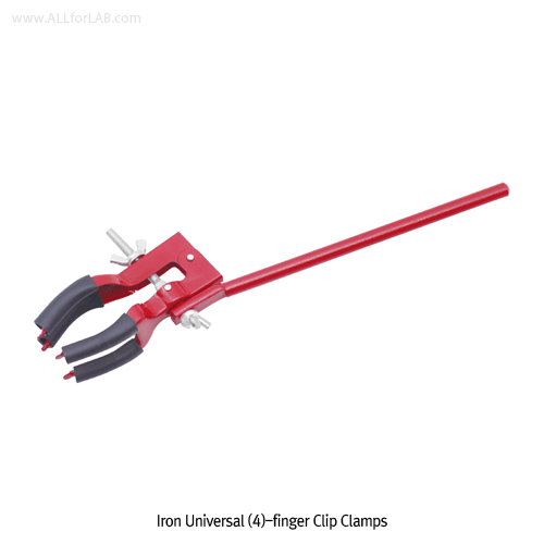 4 Finger Universal Iron Clamp, with Non-slip Rubber Jaws, Grip 20~60mm<br>360˚Rotated in X-Axis, Ideal for Irregular Object, X-축 회전형 클램프