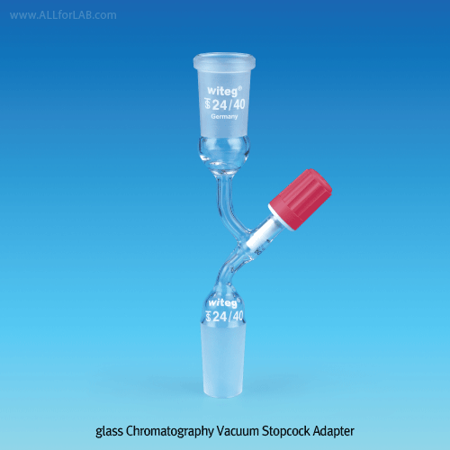 Premium Chromatography Vacuum Stopcock Adapter, with ASTM & DIN Joints<br>With DURAN® GU® PTFE Needle Valve and DURAN® Borosilicate Glass 3.3, 크로마토 진공 어댑터
