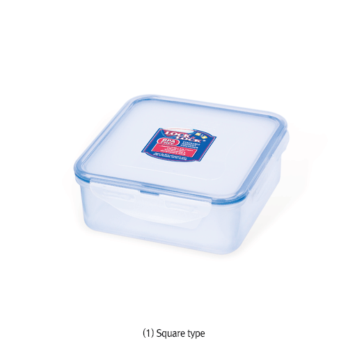 LOCK&LOCK® PP Tight-sealing Container, Translucent, Square·Rectangular-types, 180~3,900㎖<br>Ideal for Boiling·Microwave Oven·Sampling & Storage, Autoclavable, -10℃+125/140℃, PP 밀폐 용기