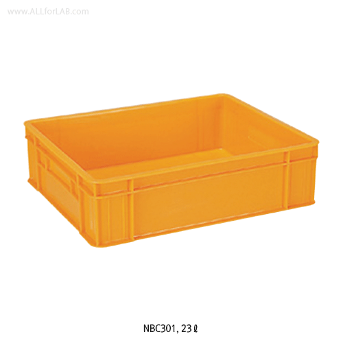 National® HDPE Rectangular Bottle Container, Low-form, 20 & 23 Lit<br>Without Lid, Stackable, Space-saving, HDPE 105/120℃, <Korea-Made> 바틀 컨테이너
