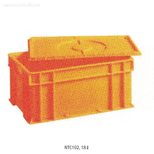National® HDPE Stackable Rectangular Tool Container, Yellow, 11~40 Lit<br>Made of HDPE 105/120℃, Optional Lid, 공구상자, 뚜껑은 별도판매, 중첩 가능