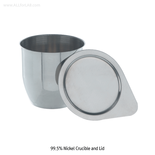 Bochem® 99.5% Nickel Crucible and Lid, Corrosion Free, Thick-0.5mm, 5~270㎖<br>High-quality & Shiny, 1,100℃, 니켈 도가니, 커버 별도