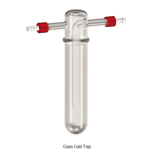 KGW® Complete Cold Trap Kit with Dewar Flask, Glass Cold Trap and Plastic Ring for Fixing of the Cold Trap<br>For LN2 in Vacuum application, GL18 Screw Connect-type, <Germany-Made> 동결트랩세트, 드와 플라스크 포함