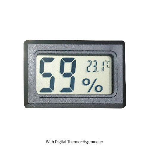 DAIHAN® 207·320·604Lit Auto-Dry PMMA Desiccator, Analog or Digital-Control, 15~60%RH<br>With Dehumidifier·Digital ℃·%RH Meter·Al-Frame·1Room, 자동 제습 데시케이터