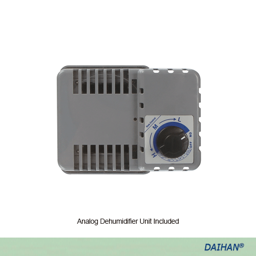 DAIHAN® 33Lit UV Protected Auto-Dry PMMA Desiccator, Short- & Tall-model, ~25%RH<br>With Dehumidifier·Digital Thermo-Hygrometer·ABS Frame, UV차단 자동 습도 조절 데시케이터