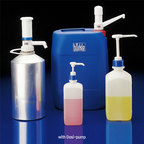 Burkle® Dosi-Pumps® Dispenser, 4㎖·30㎖·100㎖/stroke<br>Usable with Φ21 or 28.5mm Hole Cap, Bottle Excluded, 정량 펌프 디스펜서