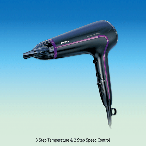 Philips® Warm Air Dryer, Ideal for up to 57℃ Drying, 220V, 50-60Hz<br>3 Step Temperature & 2 Step Speed Control, Black Color, 웜에어 드라이어