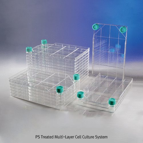 Biofil® CellFacTM TC-Treated Multi-Layer Cell Culture System, PS, Φ33mm Vent Cap with 0.22㎛ Hydrophobic Membrane<br>Suitable for Batch Proliferation Culture of Adherent Cells, 1~10 Layers,γ-Sterile, Individually Package, 셀 컬처 시스템