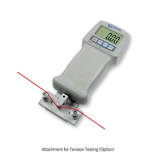 SAUTER® [d] 0.005~0.2N, Max.10~500N Digital Force Gauge Set “FK”, for Measuring Push- & Pull-force<br>With Standard Attachments, Measuring Unit : N(Newton)·lb·kg·oz, with Peak Hold Function & Turnable Display, 디지털 포스게이지 세트
