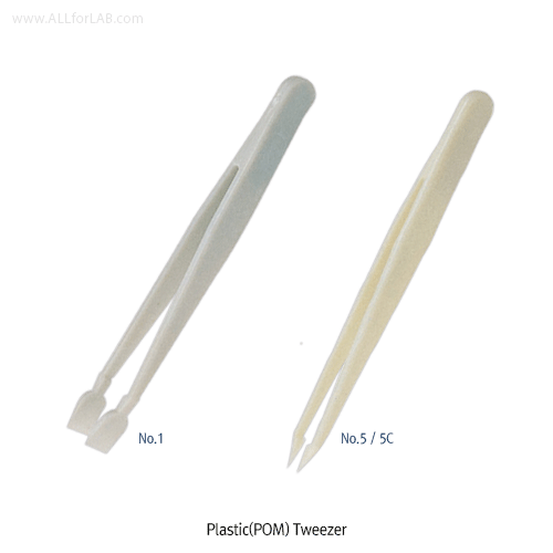 Tweezers, POM, Length 114mm<br>Heat Resistance at -40℃+85/90℃, 플라스틱 트위저